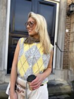Gilet Yp1974 Ruit Geel Grijs