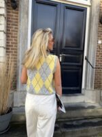 Gilet Yp1974 Ruit Geel Grijs