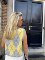 Gilet Yp1974 Ruit Geel Grijs