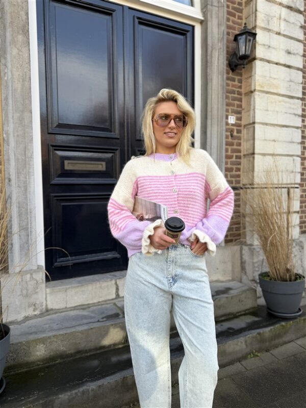 Knitvest 51278 Stripes Det Ruffle Roos