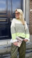 Knitvest 51278 Stripes Det Ruffle Kaki