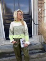 Knitvest 51278 Stripes Det Ruffle Kaki