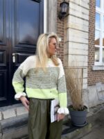 Knitvest 51278 Stripes Det Ruffle Kaki