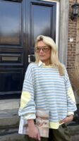 Sweater Stripes Hartje Mouw Blauw Geel