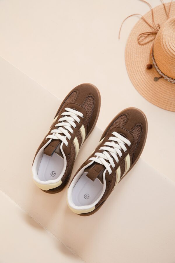 Sneaker 9203 Strepen Bruin