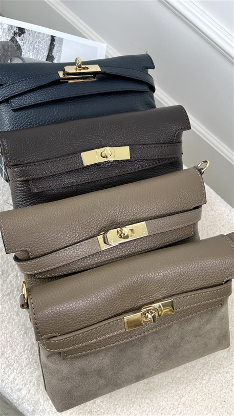 Shoulder Bag H-Sluiting Leder Zwart