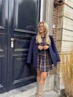 Geruiten Jurkje Blauw Bruin