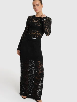 ALIX Maxi Lace Skirt 2603291577 Zwart