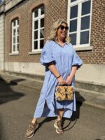 Hemdj Gestreept Pofmouw 3d Broderie Flow