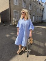 Hemdj Gestreept Pofmouw 3d Broderie Flow