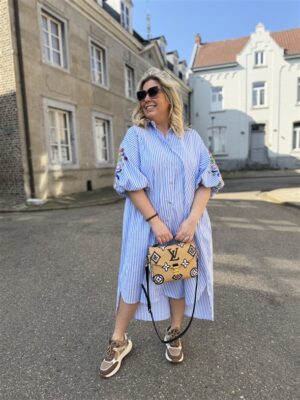 Hemdjurk Stripes Pofmouw Colori Broderie