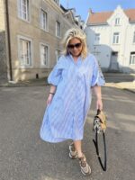 Hemdjurk Stripes Pofmouw Colori Broderie