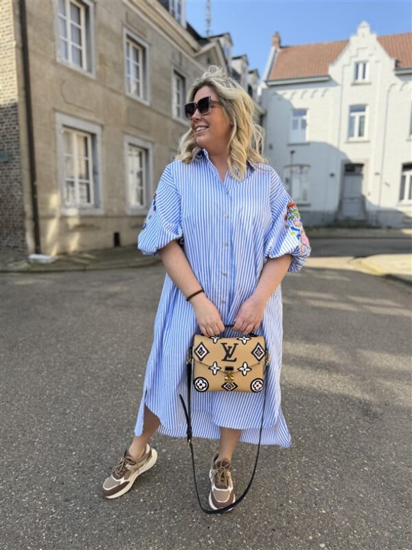 Hemdjurk Stripes Pofmouw Colori Broderie