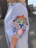 Hemdjurk Stripes Pofmouw Colori Broderie