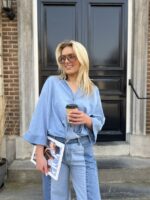 Jeans Blouse Rd3581 Crop Bow