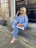 Jeans Blouse Rd3581 Crop Bow