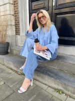 Jeans Blouse Rd3581 Crop Bow