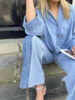 Jeans Blouse Rd3581 Crop Bow