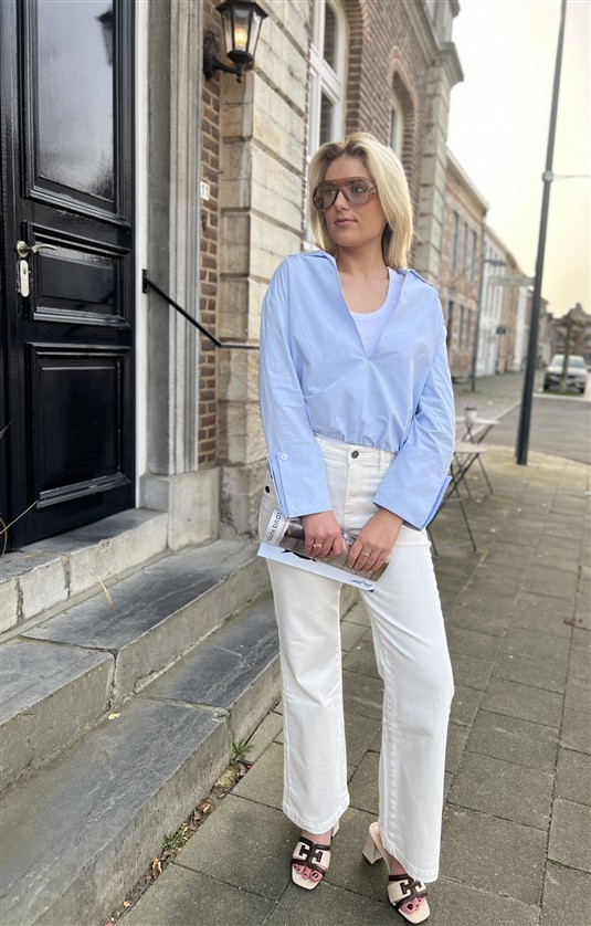 Balloon Blouse 01-701355-603 V-Neck