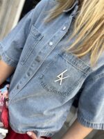 Denim Blouse 2603998629 Korte Mouw