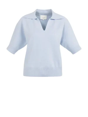 Knit 01-000569-603 K.mouw Kraag Blauw