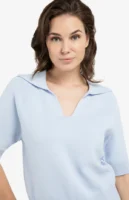 Knit 01-000569-603 K.mouw Kraag Blauw