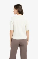 YAYA Knit 01-000569-603 K.mouw Kraag Ecru