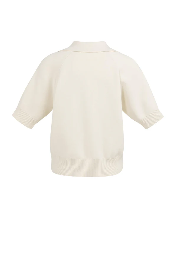 YAYA Knit 01-000569-603 K.mouw Kraag Ecru