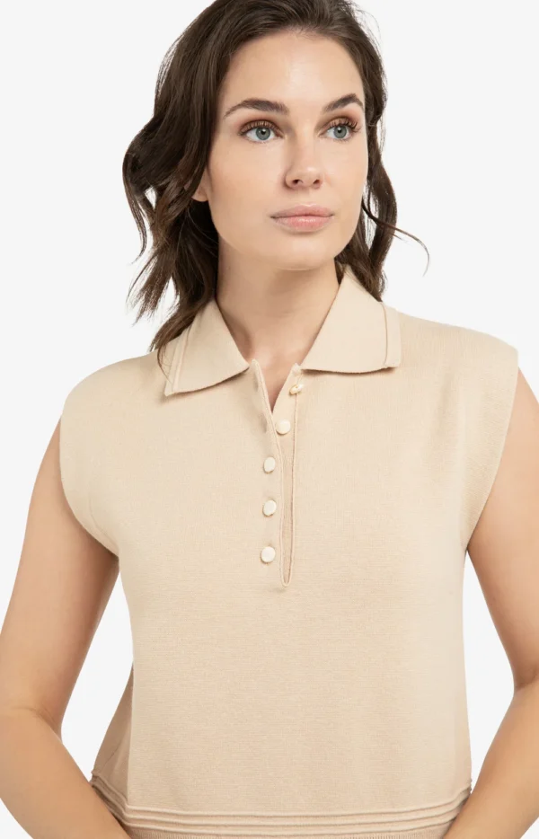 Knit 01-000572-603 Collar Sleeveless