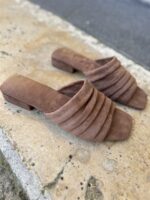 Luxe Draped Heels Camel