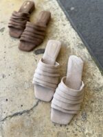 9822 Luxe Draped Heels Beige