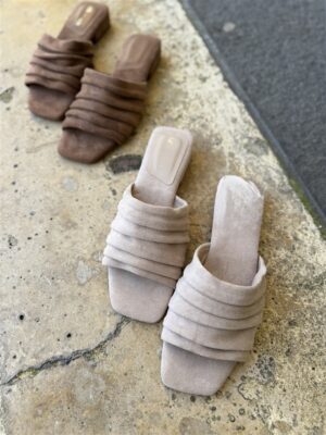 9822 Luxe Draped Heels Beige