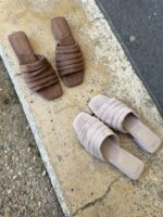 9822 Luxe Draped Heels Beige