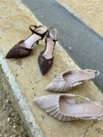 Ls5445a Soft Pleated Slingback Heels