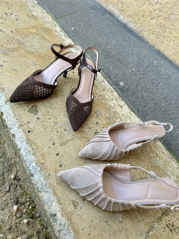 Ls5445a Soft Pleated Slingback Heels