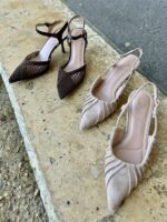 Ls5445a Soft Pleated Slingback Heels