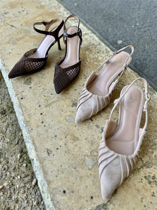 Ls5445a Soft Pleated Slingback Heels