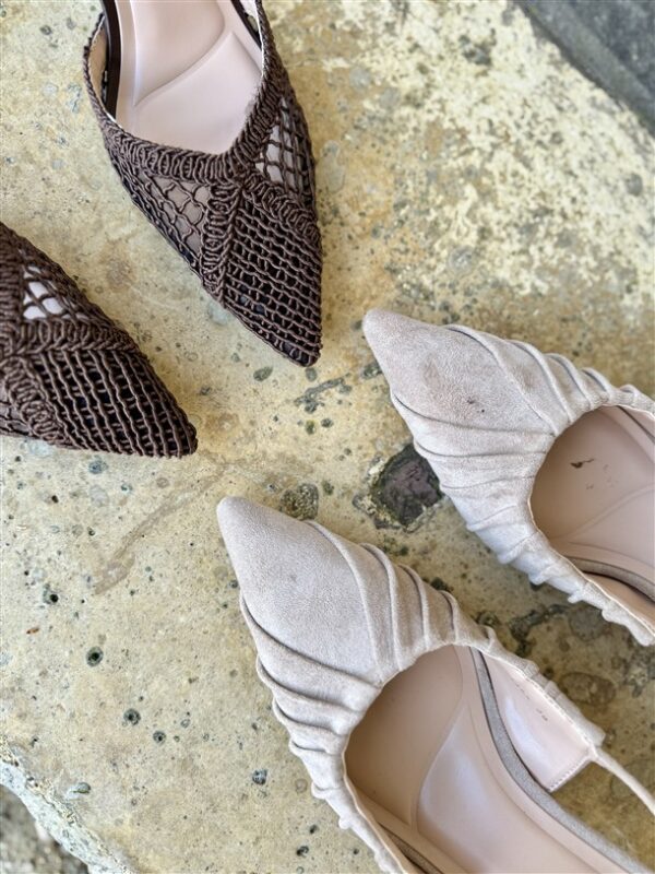 Ls5445a Soft Pleated Slingback Heels