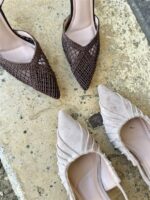 Ls5445a Soft Pleated Slingback Heels