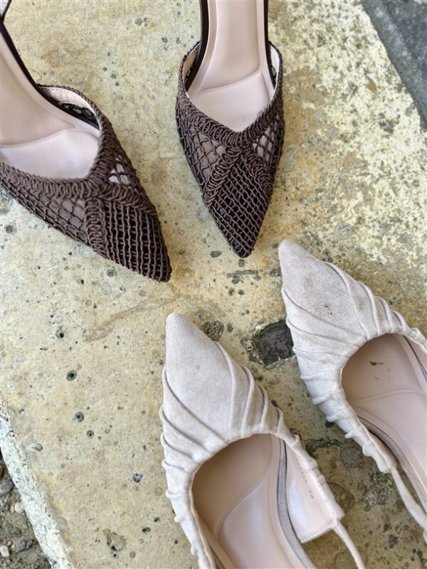 Ls5445a Soft Pleated Slingback Heels