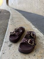 Studded Chic Slide Brown