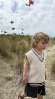LITTLE LEAN DEBARDEAUR CABLE KNIT BEIGE