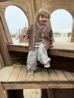 LITTLE LEAN STONE PANTS GREY