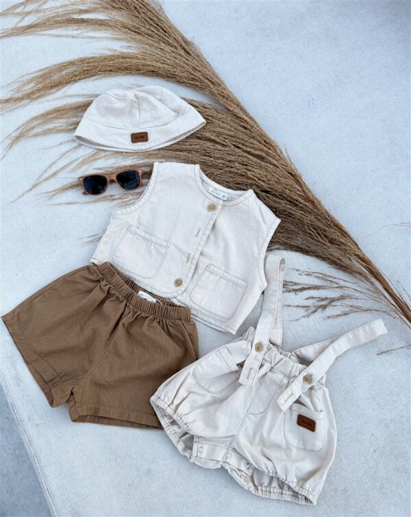 Denim Gilet Beige