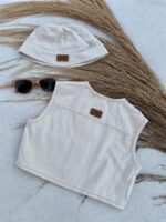 Denim Gilet Beige