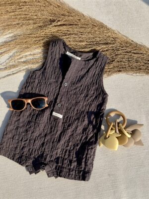 Dimple Cotton Suit Charcoal