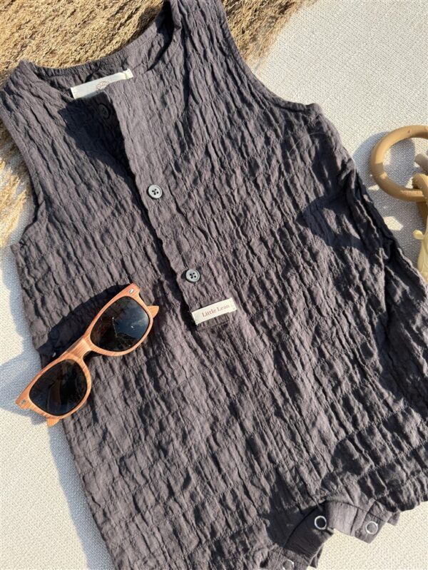 Dimple Cotton Suit Charcoal