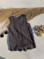 Dimple Cotton Suit Charcoal