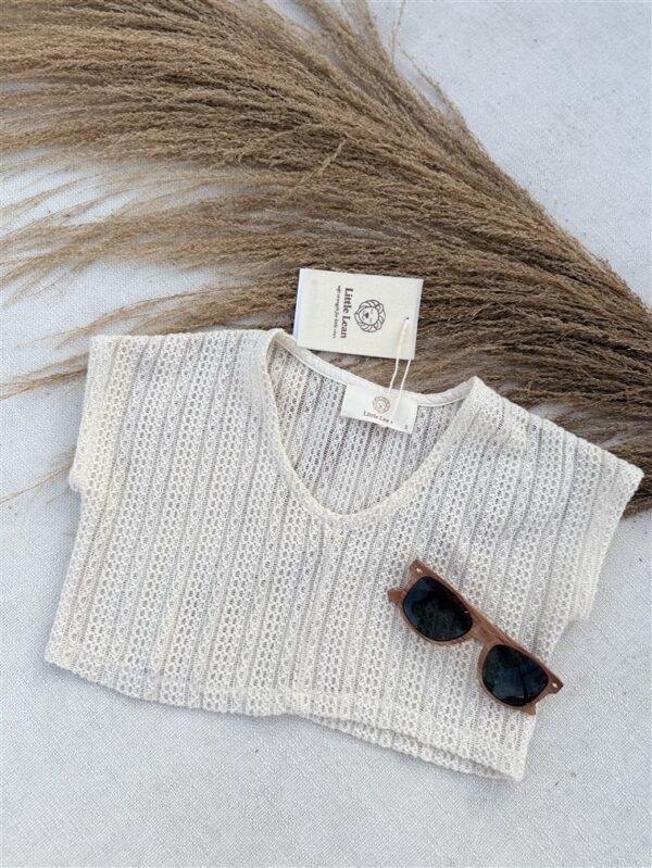 LITTLE LEAN BREEZE KNIT LACED TEE