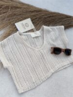 LITTLE LEAN BREEZE KNIT LACED TEE